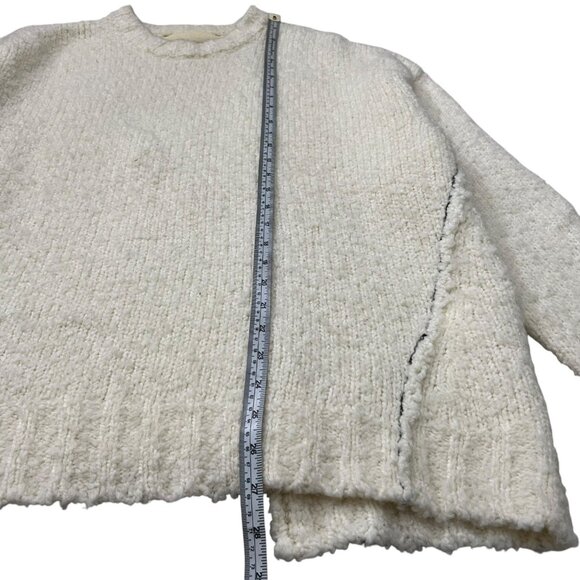 Adnym Atelier Women Chunky Knit Wool Asymmetric Sweater Cream S Lagom Minimalist - Picture 8 of 9